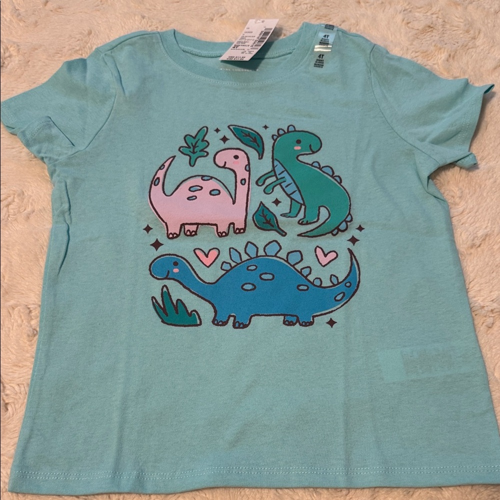 The Children's Place Dinosaur Graphic Tee - Light Blue.